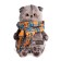 Soft toy "Basik" in a scarf in a cell, 30 cm
