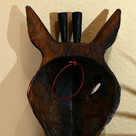 Mask "Zebra" Albezia 19x9x4 cm-3