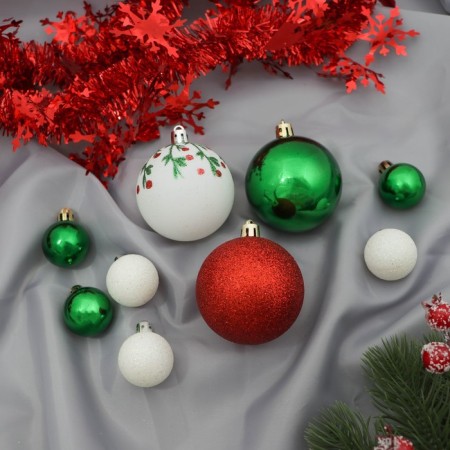 Set of balls plastic D-6 and 2.5 cm, 21 pcs “Vacations” Patterns, Mishura 1 m, mix