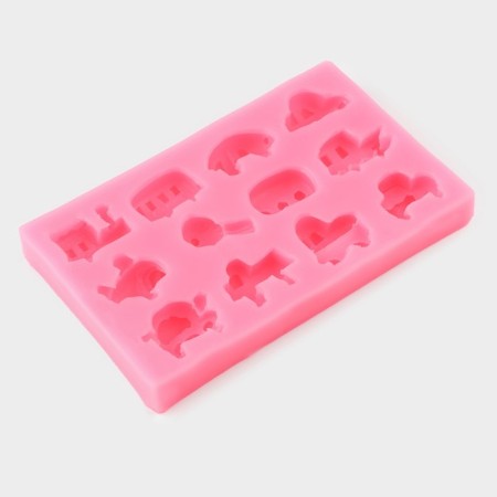 Mold "Machines", silicone, 14.5 × 8.8 × 1.8 cm, color mix-2