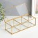 Casket glass with a metal frame "3 divisions" gold 7x9x23 cm