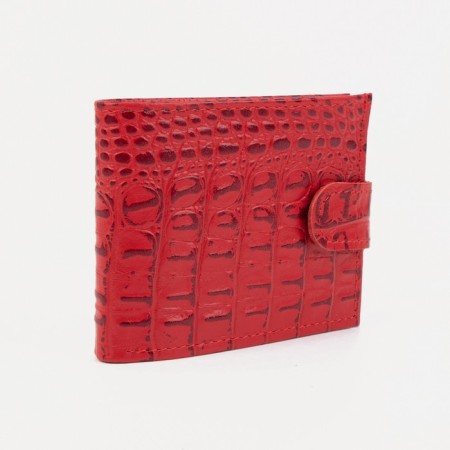 Women's wallet on the button, red color