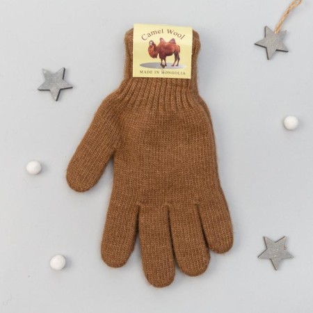 Female gloves from Mongolian wool, red, size 17-19-3