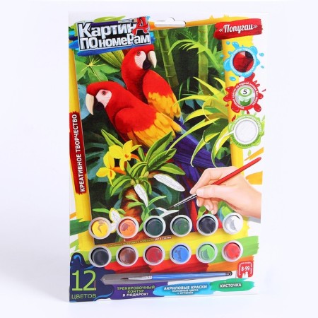 Set for creativity "Picture by numbers. Parrots ", 21.5 × 1.5 × 32 cm
