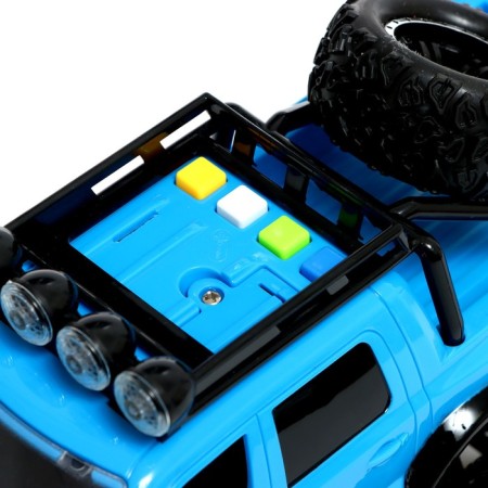 Inertial jeep 6x6, 1:16, light and sound, blue color-3