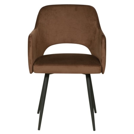 Stool "Berta", color velor Tenerife Chocolate / Metal black-4