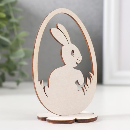 Easter decor "Rabbit" 6.5x4.7x9.3 cm (set 2 parts) White-1