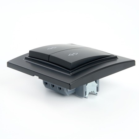 Switch (switch) electric 2-clavy, stekker series Erna, PSW10-9008-03, black 1022451-4