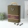 Casket wood, leatherette for 2 bottles "red dry" 3 objects 11.5x26x37 cm