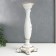Polystone candlestick for 1 candle "lush sheet" white 26.5x9x9 cm