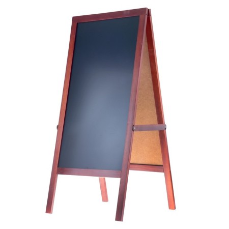 Board-stenter two-core 48x90 cm, magnetic-minute, black, calligrata, in a wooden frame (dark tree), on the legs-1