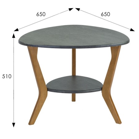 Commerce table Beautystyle 15, 650x650x510, Gray Concrete/Buke-1