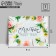 Postcard-Complement "Happiness is waiting for you!" flowers, white background, 8 x 6 cm