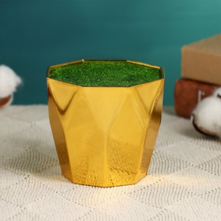 Floristic Kashpo "Trapezius" gold, 9x9x7cm-6