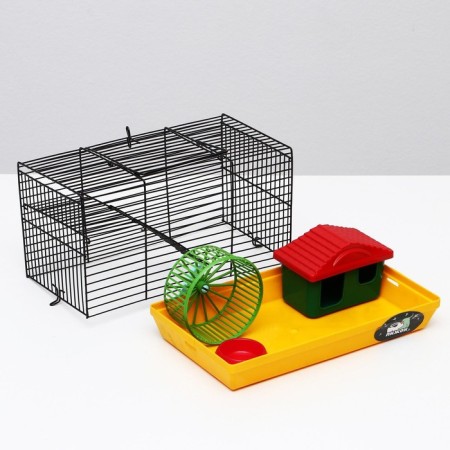 Mini cell for rodents "Pijon" No. 2, equipped, 27 x 15 x 16 cm, yellow-8