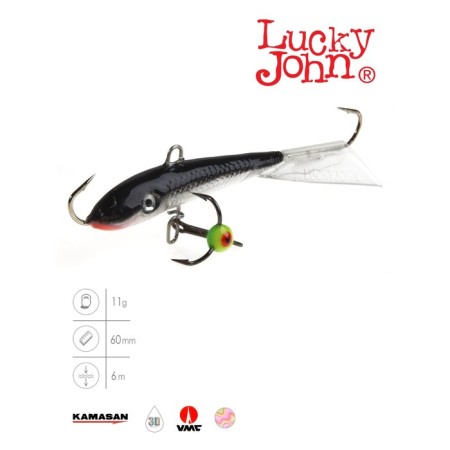 Balancir Lucky John Fin 4 + tee, 6 cm, color 13h blister