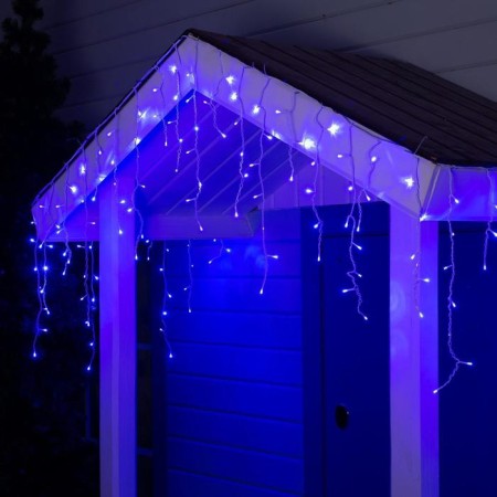 Garland "fringe" 4 × 0.6 m, IP44, white thread, 180 LED, glow blue, 8 modes, 220 V
