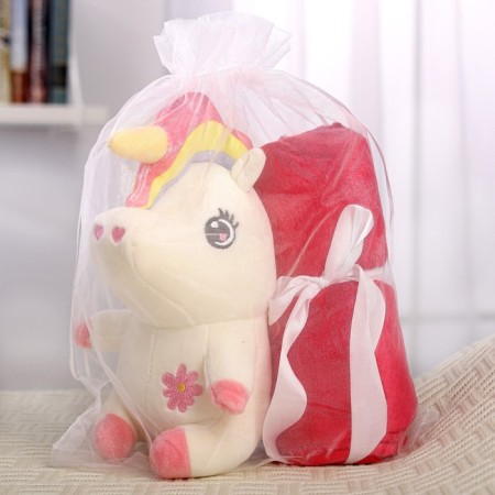 Soft toy "Unicorn", with a blanket, mix-4