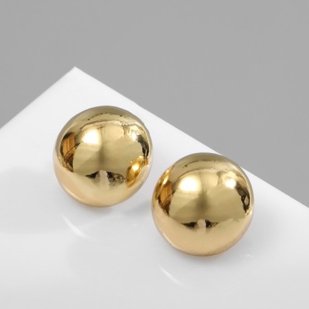 Earrings Metal "Atmosphere", Circle, Sphere, Color Gold-1