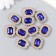 Decor for creativity plastic, rhinestones "octagonal medallion" nr 10 pcs blue 1.8x2.4 cm