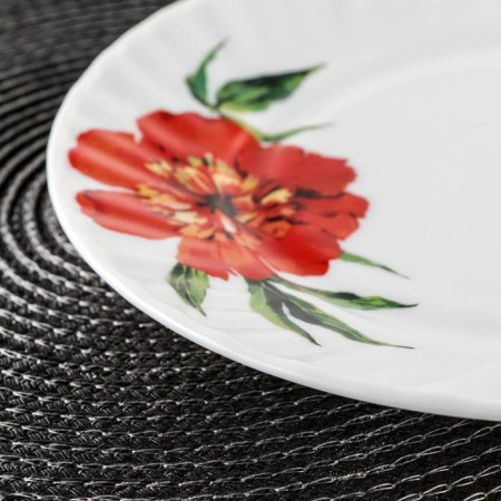 Board dessert shade "velvet rose", d = 20 cm, glass ceramic, white color-1