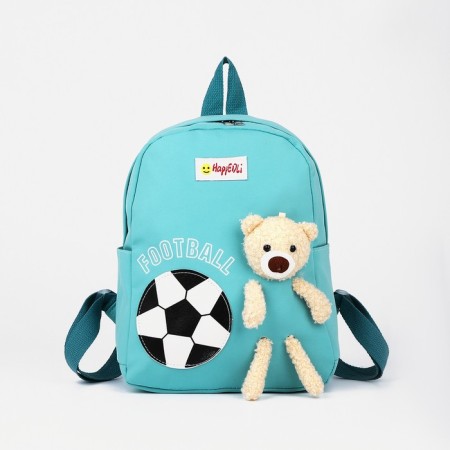 Baby backpack on lightning, 3 outer pockets, turquoise color-4
