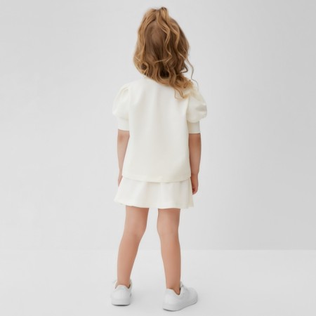 Kit for a girl (sweatshirt and skirt) minku, milk color, height 122 cm-10