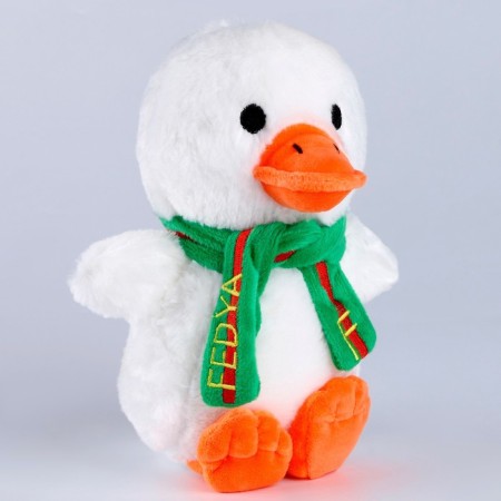 Soft toy "Goose Fedya with a scarf"-2