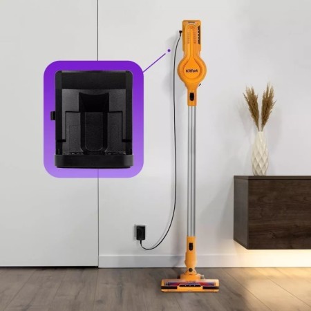 Vacuum cleaner KitFort KT-5251, vertical, 120 watts, 0.8 l, orange-10