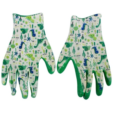 Children's garden gloves, polymer coating, "dinosaurs", Garden Show-1