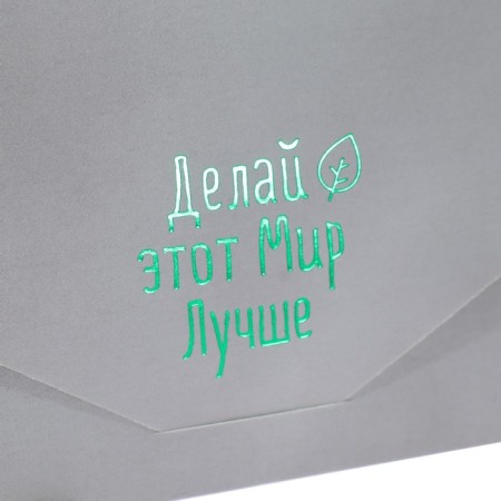 The envelope for the money "Make this world better!" Soft's software, embossing, gray color, 9x19 cm-4