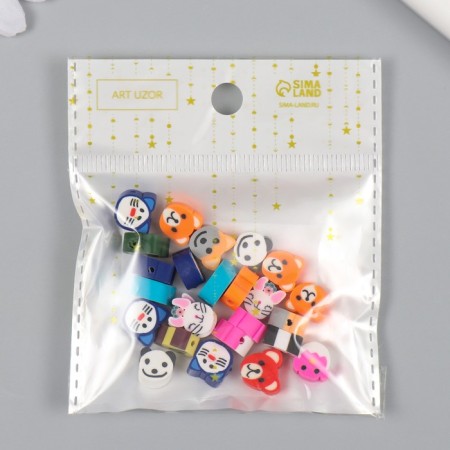 Beads for the creativity of PVC "Funny animals" set 25 pcs mix 0.5x0.9x0.9 cm-3
