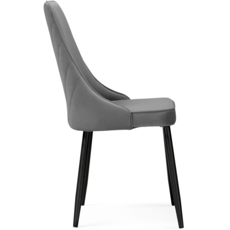 Chair on a metal frame Lord metal/velor, black/gray 45x50x95 cm-3