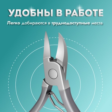 Pigitan nippers, ergonomic handle, curved blade, 12 cm, blade length - 17 mm, silver color-3