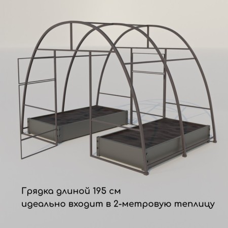 Glocked bed, 195 × 100 × 15 cm, gray, Greengo-5