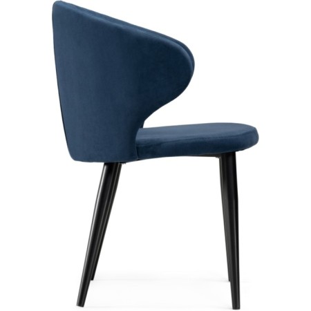 Chair on a metal frame Alsisar metal/velor, black/blue 52x58x81 cm-2