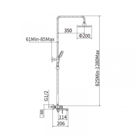 The shower system Fashun A2447, pour 114 mm, tropical shower, shower, chromium-1