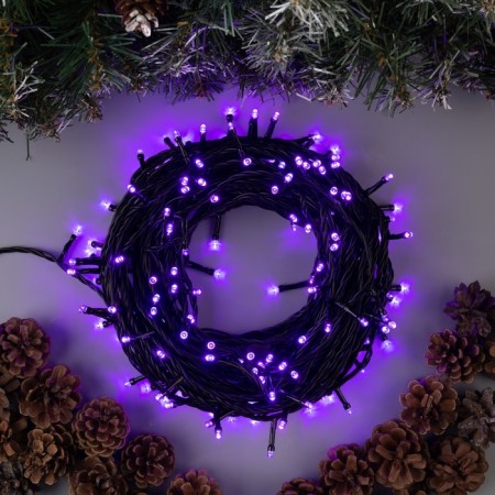 Garland "thread" 20 m, IP44, dark thread, 200 LED, purple glow, 8 modes, 220 V