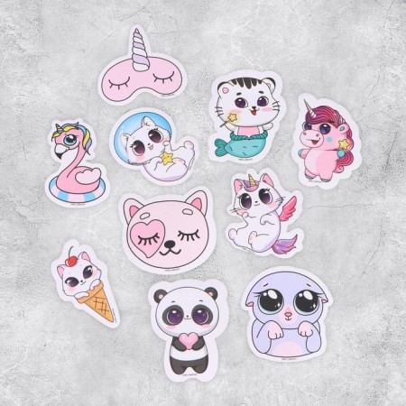 A set of paper stickers "Characters", 10 pcs