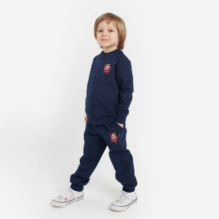 Set for a boy (jumper, cocoon), dark blue color, height 98 cm-1