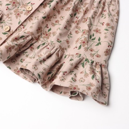 Платье для девочки MINAKU: Cotton collection цвет бежевый в цветочек, рост 104 см-4