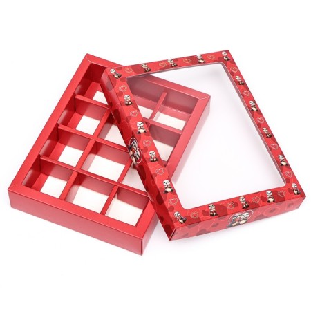 Borda box, burgundy, "I love you" 12 pcs, 19 x 15 x 3.6 cm-4