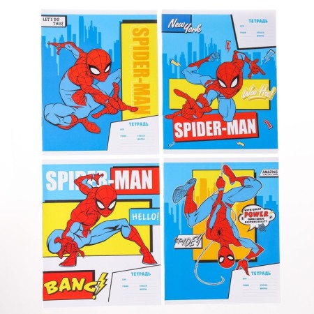 Notebook in a cage 12 sheets, 4 types of mix, cover coated paper, spider-man-7