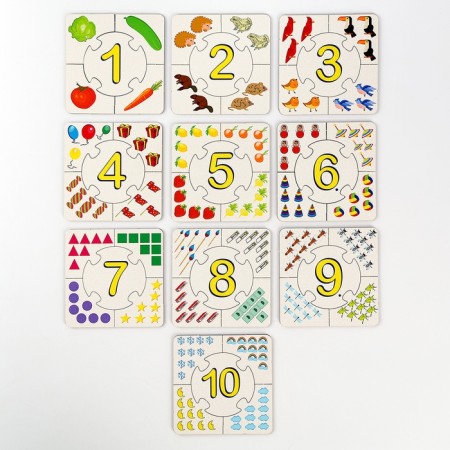 Puzzles of the association “Who lives where?”, “Figures and score”, “profession”, a set of 3 pcs.-11