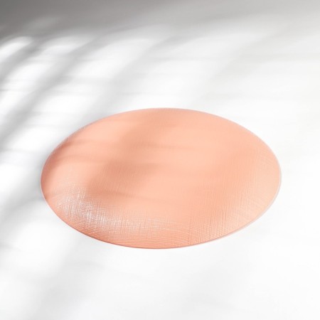 Ivory plate, glass, d = 21 cm, coral color-2