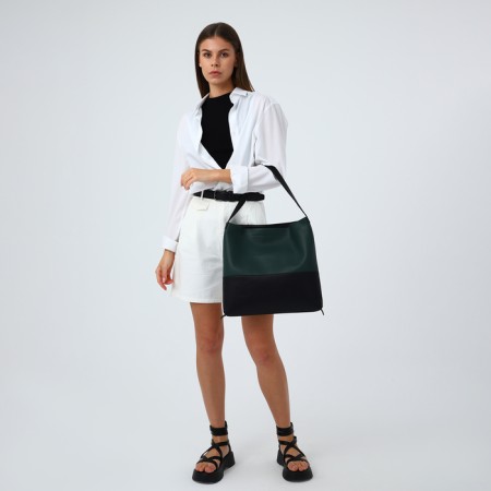 Women's bag-bag on lightning, green/black color-1