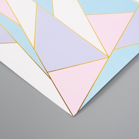 Scrapbooking paper bilateral gold "triangles" density 180 grams set 5 pcs 30.5x32 cm-5