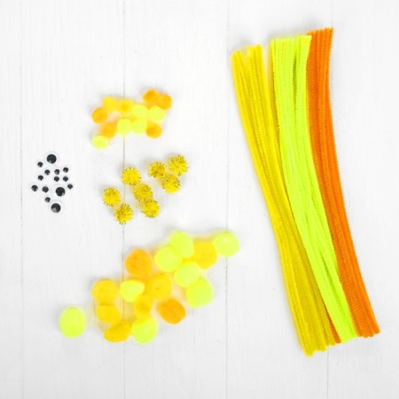 Set for creativity from wire with pile, pompons, eyes No. 9, color mix-1