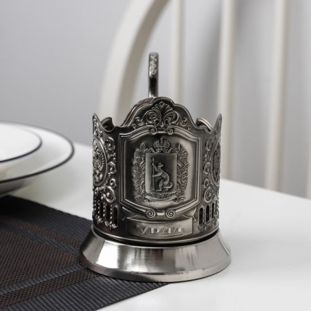 The cup holder "Ural", d = 72mm. nickelled, with blackening
