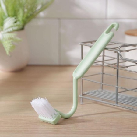 Brush with a curved handle of a share, 20 cm, color mix-1